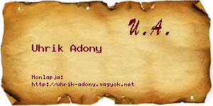 Uhrik Adony névjegykártya